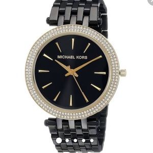 Black and gold MK watch